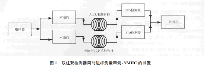 柱双检测器同时进样测量甲烷、NMHC的装置